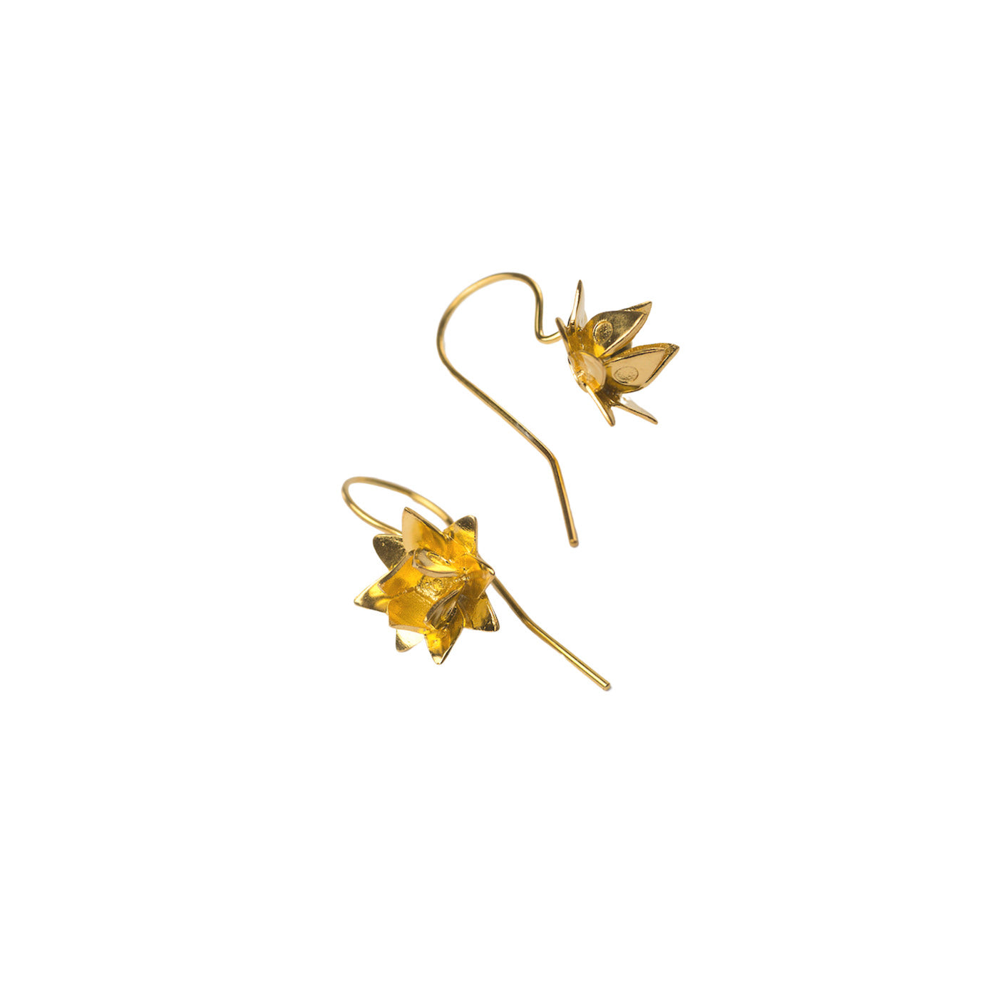 Floral Pattern- Lotus Shaped Fish Hook Earrings For Women With